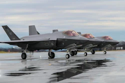 F-35 Lightning II Aircraft assigned to the 158th Fighter Wing, Burlington Air National Guard Base, prepare for takeoff, April 13, 2022, in Burlington, Vt. The first overseas deployment of the Vermont Air National Guard's F-35 fighter jets will have the pilots and their aircraft patrolling the skies of Europe during one of the most tense periods in recent history. More than 200 Vermont air guard personnel, their equipment and eight F-35s are now in Europe.