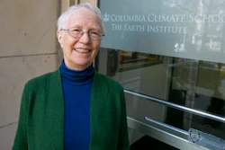 Cynthia Rosenzweig, 2022 World Food Prize recipient, meets with the media at the Columbia University Climate School in New York City on Tuesday, May 3, 2022. Rosenzweig is a senior research scientist and head of the Climate Impacts Group at the NASA Goddard Space Flight Center, the Goddard Institute for Space Studies and the Columbia University Climate School. She won the prize because of her work modeling the impact of climate change on food production.