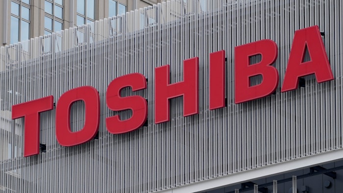 The logo of Toshiba Corp. is seen at a company's building in Kawasaki near Tokyo, on Feb. 19, 2022. Troubled Japanese technology giant Toshiba announced some additions to its proposed leadership Thursday, May 26, 2022, ahead of a shareholders’ meeting next month.