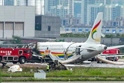In this photo released by Xinhua News Agency, a passenger jet that veered off a runway during take-off and caught fire is seen in the aftermath in Chongqing Jiangbei International Airport in southwestern China's Chongqing Thursday, May 12, 2022. The Chinese passenger jet left the runway upon takeoff and caught fire in western China on Thursday morning, and several people were injured.