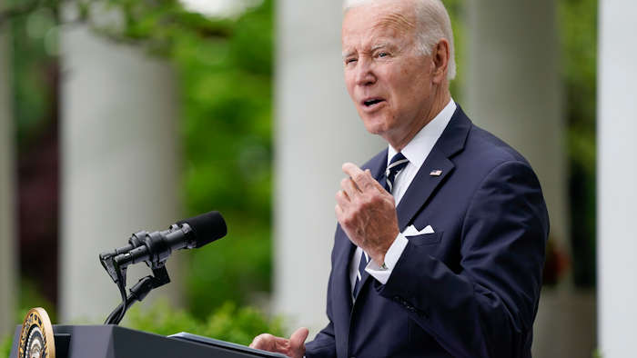 President Joe Biden speaks during a Cinco de Mayo event in the Rose Garden of the White House, Thursday, May 5, 2022, in Washington.