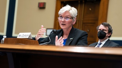 Energy Secretary Jennifer Granholm testifies before the House Energy and Commerce Committee, on Capitol Hill, Thursday, April 28, 2022, in Washington.