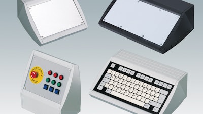 UNIDESK has a large front panel that is recessed to accommodate a membrane keypad.