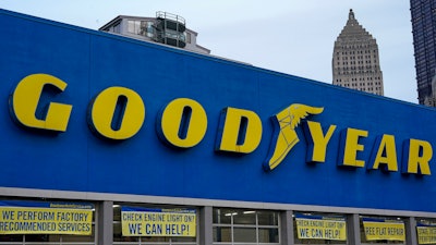 This is a Goodyear tire garage in downtown Pittsburgh on Wednesday, Jan. 12, 2022. Nine years after the last one was made, Goodyear has agreed to recall more than 173,000 recreational vehicle tires that the government says can fail and have killed or injured 95 people since 1998.
