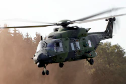 A NH90 multipurpose helicopter takes off during a demonstration event held for the media by the German Bundeswehr in Bergen near Hannover, Germany, Wednesday, Sept. 28, 2011. NATO-member Norway has terminated its contract for 14 NH90 helicopters, citing delays, errors, time-consuming maintenance, will return all choppers while demanding full refund of the nearly 5 billion ($525 million) kroner, the defense minister said Friday, June 10, 2022.