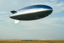 This image released by Sceye Inc., shows one of their airships launched from Roswell, N.M., Tuesday, June 14, 2022. Sceye Inc., a technology company that wants to bring broadband to more remote areas and monitor methane and other emissions from the oil and gas industry, launched one of its airships from the New Mexico desert on Tuesday as part of a key test on the way to commercial operations.