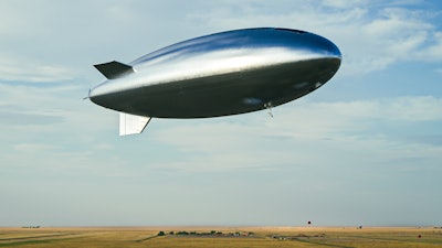 This image released by Sceye Inc., shows one of their airships launched from Roswell, N.M., Tuesday, June 14, 2022. Sceye Inc., a technology company that wants to bring broadband to more remote areas and monitor methane and other emissions from the oil and gas industry, launched one of its airships from the New Mexico desert on Tuesday as part of a key test on the way to commercial operations.