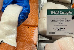 Fillets of Chilean sea bass, caught near the U.K.-controlled South Georgia island, at a Whole Foods Market in Cleveland, June 17, 2022.