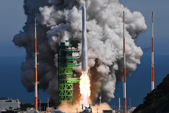 The Nuri rocket, the first domestically produced space rocket, lifts off from a launch pad at the Naro Space Center in Goheung, South Korea, Tuesday, June 21, 2022. South Korea launched its first domestically built space rocket on Tuesday in the country's second attempt, months after its earlier liftoff failed to place a payload into orbit.
