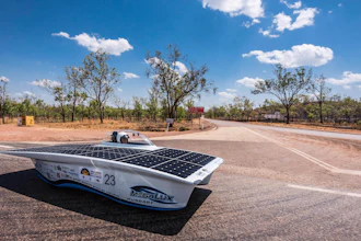 The GAMF Hungary car from Hungary competes during the first day of the 2015 World Solar Challenge near Katherine, Australia, on Sunday, Oct. 18, 2015. Australia’s new government is putting climate change at the top of its legislative agenda when Parliament sits next month for the first time since the May 21 election, with bills to enshrine a cut in greenhouse gas emissions and make electric cars cheaper, a minister said on Wednesday.