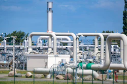 File photo shows view of pipe systems and shut-off devices at the gas receiving station of the Nord Stream 1 Baltic Sea pipeline and the transfer station of the OPAL (Ostsee-Pipeline-Anbindungsleitung - Baltic Sea Pipeline Link) long-distance gas pipeline in Lubmin, Germany, June 21, 2022.