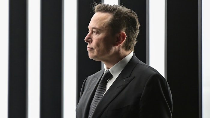 Tesla CEO Elon Musk attends the opening of the Tesla Berlin Brandenburg factory in Gruenheide, Germany, on March 22, 2022.