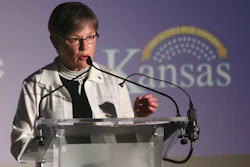 Kansas Gov. Laura Kelly announces that Japan's Panasonic Corp. is planning to build a multi-billion-dollar plant in Kansas for manufacturing electronic vehicle batteries, Wednesday, July 13, 2022, in Topeka, Kan. State officials believe the new plant would employ 4,000 people and that other businesses supplying or supporting it would add several thousand more jobs.
