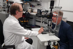 Dr Mario Giardini from the University of Strathclyde testing the technology.
