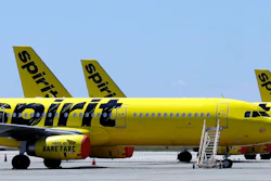A line of Spirit Airlines jets sit on the tarmac at the Orlando International Airport on May 20, 2020, in Orlando, Fla. JetBlue is buying Spirit Airlines, Thursday, July 28, 2022, in a $3.8 billion deal, a day after Spirit and Frontier Airlines agreed to abandon their merger proposal.