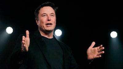 Tesla CEO Elon Musk speaks before unveiling the Model Y at Tesla's design studio in Hawthorne, Calif., March 14, 2019. Twitter is suing Musk in Delaware in an attempt to get him to complete his $44 billion acquisition of the social media company, a deal Musk is trying to get out of.