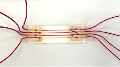 The tiny tool closely replicates short sections of human blood vessels, allowing researchers to create variable flow conditions which are very close to those found in the body.