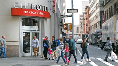 Chipotle restaurant, Manhattan, New York, April 2017.