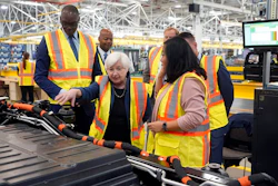 Treasury Secretary Janet L. Yellen tours the Ford Rouge Electric Vehicle Center before speaking about the Biden Administration's economic agenda in Dearborn, Mich., Thursday, Sept. 8, 2022.