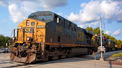 A CSX freight train in Homestead, Pa., Sept. 14, 2022.