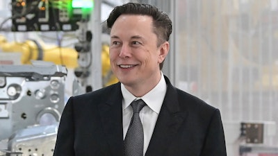 Tesla CEO Elon Musk attends the opening of the Tesla factory Berlin Brandenburg in Gruenheide, Germany, March 22, 2022.