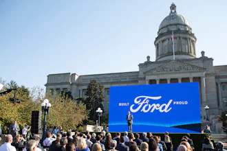Executive Chairman of Ford William Clay Ford Jr. speaks during a news conference in front of the capital in Frankfort, Ky., Tuesday, Sept. 28, 2021.