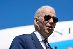President Joe Biden speaks before boarding Air Force One at Columbus International Airport in Columbus, Ohio, Friday, Sep. 9, 2022, after attending a groundbreaking for a new Intel computer chip facility in New Albany, Ohio.