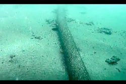 This still image from video taken Oct. 4, 2021, and provided by the U.S. Coast Guard shows an underwater pipeline that spilled tens of thousands of gallons of oil off the coast of Orange County, Calif.