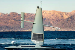 In this file photo released by the U.S. Navy, a Saildrone Explorer unmanned sea drone sails in the Gulf of Aqaba on Feb. 9, 2022.