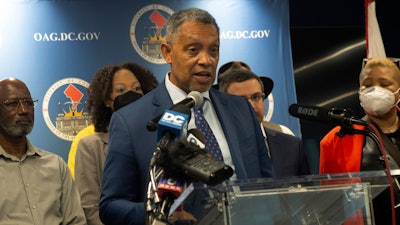 D.C. Attorney General Karl Racine speaks during a news conference in Washington, on Thursday, Oct. 13, 2022.