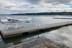 The home base for Northwest Seaplanes and Friday Harbor Seaplanes at the Renton Municipal Airport was quiet Monday, Sept. 5, 2022, as they awaited reports from the U.S. Coast Guard, which is searching the waters of Puget Sound northwest of Seattle after one of their floatplanes crashed on Sunday, Sept. 4, afternoon.