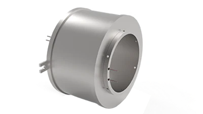 A custom slip ring designed for an aerospace test fixture.