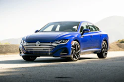 This photo provided by Volkswagen shows the 2022 Volkswagen GTI, a hatchback sedan with sleek looks and 300 horsepower.