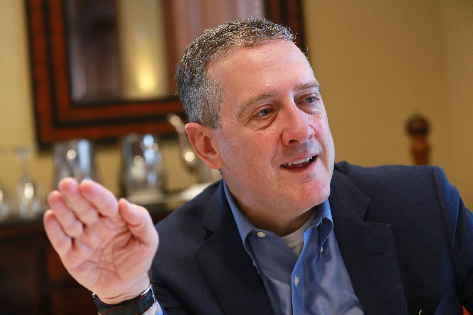 James Bullard, president of the St. Louis Federal Reserve Bank, during an interview in Richmond, Va., Nov. 19, 2019.