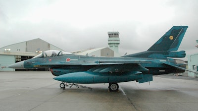 A F-2 fighter of Japan Air Self-Defense Force is seen at Tsuiki base, Fukuoka prefecture, southern Japan in March 2010.