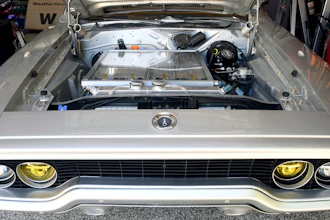 Kevin Erickson's electrified 1972 Plymouth Satellite is seen at his Commerce City, Colo., home on Sept. 20, 2022.