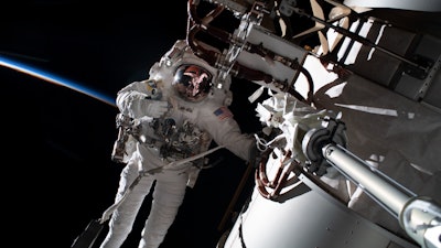 NASA Astronaut Frank Rubio conducts a spacewalk during EVA-81 on Nov. 15 to prepare for installation of an International Space Station Roll-Out Solar Array on the Space Station.