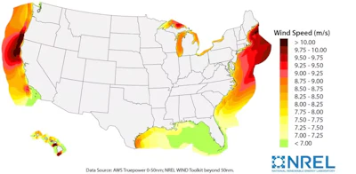 Some of the strongest offshore wind power potential in the U.S. is in areas where the water is too deep for fixed turbines, including off the West Coast.