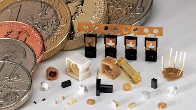 A variety of micro injection molded components.
