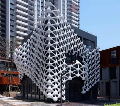 A 3D-printed façade in Foshan, China.
