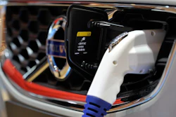 A plug connector used for charging an electric car during the press day at the 81st Geneva International Motor Show in Geneva, Switzerland, Wednesday, March 2, 2011.