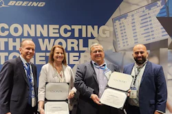 From left to right: Scott Sloane and Sheena Mitchell of Boeing and Chris Muklevicz and Jack Karapetyan of Ontic.