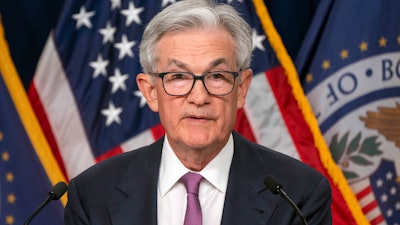 Federal Reserve Chair Jerome Powell speaks during a news conference in Washington, June 14, 2023.