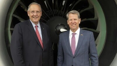 Pictured (L to R): RTX CEO Greg Hayes and Georgia Gov. Brian Kemp.