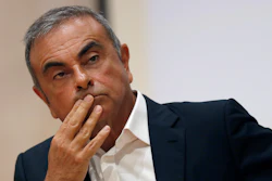 Former Nissan Motor Co. Chairman Carlos Ghosn holds a press conference at the Maronite Christian Holy Spirit University of Kaslik, in Kaslik, north of Beirut, Lebanon, on Sept. 29, 2020.