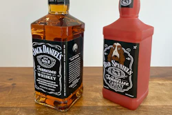 A bottle of Jack Daniel's Tennessee Whiskey is displayed next to a Bad Spaniels dog toy in Arlington, Va., Sunday, Nov. 20, 2022.
