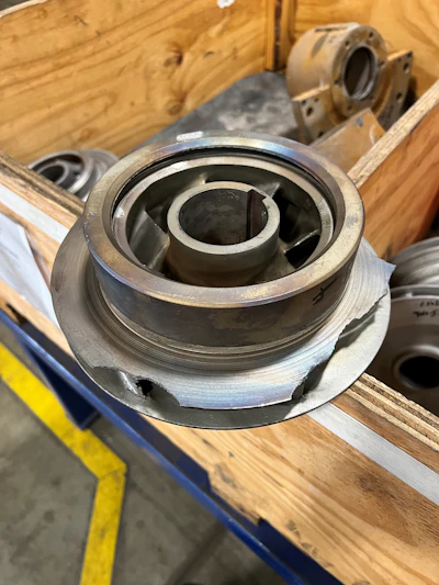 The pump in question was a between-bearing, six-stage type working with propylene carbonate, with damage to all the stationary and rotating elements contained within.