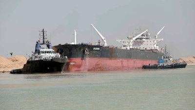 Handout photo showing the Burri and a tugboat after a collision, Aug. 23, 2023.