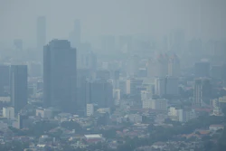 Haze blankets the main business district in Jakarta, Indonesia, Aug. 11, 2023.