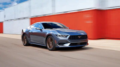 This photo provided by Ford shows the 2024 Ford Mustang in EcoBoost trim. It is a muscle car with a powerful turbo four-cylinder engine. The V8 models are great, but they're significantly more expensive.